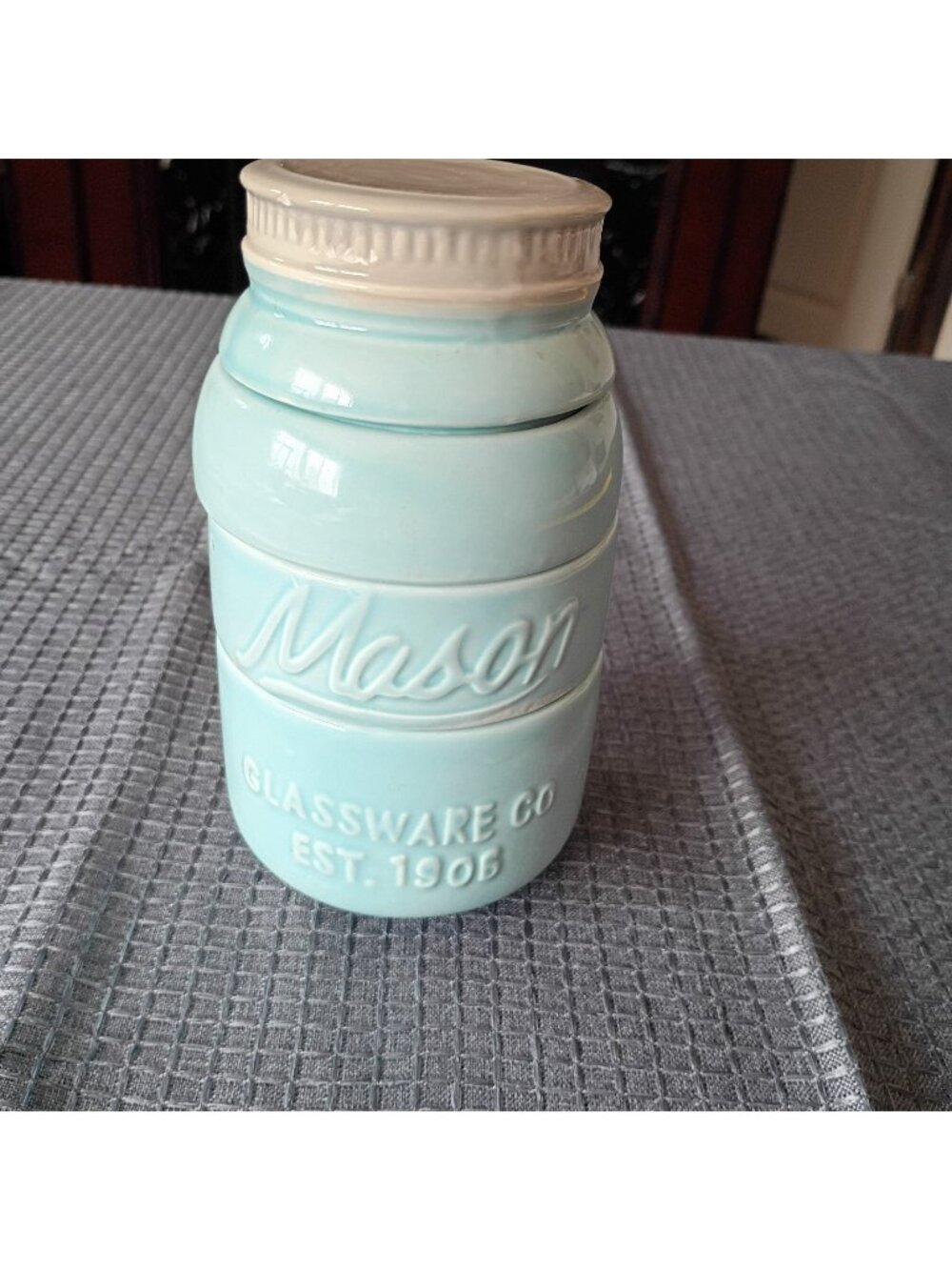 Set Mason Jar Glassware Measuring Cups 6.5 " Blue 1, 1/2, 1/4, 1/3